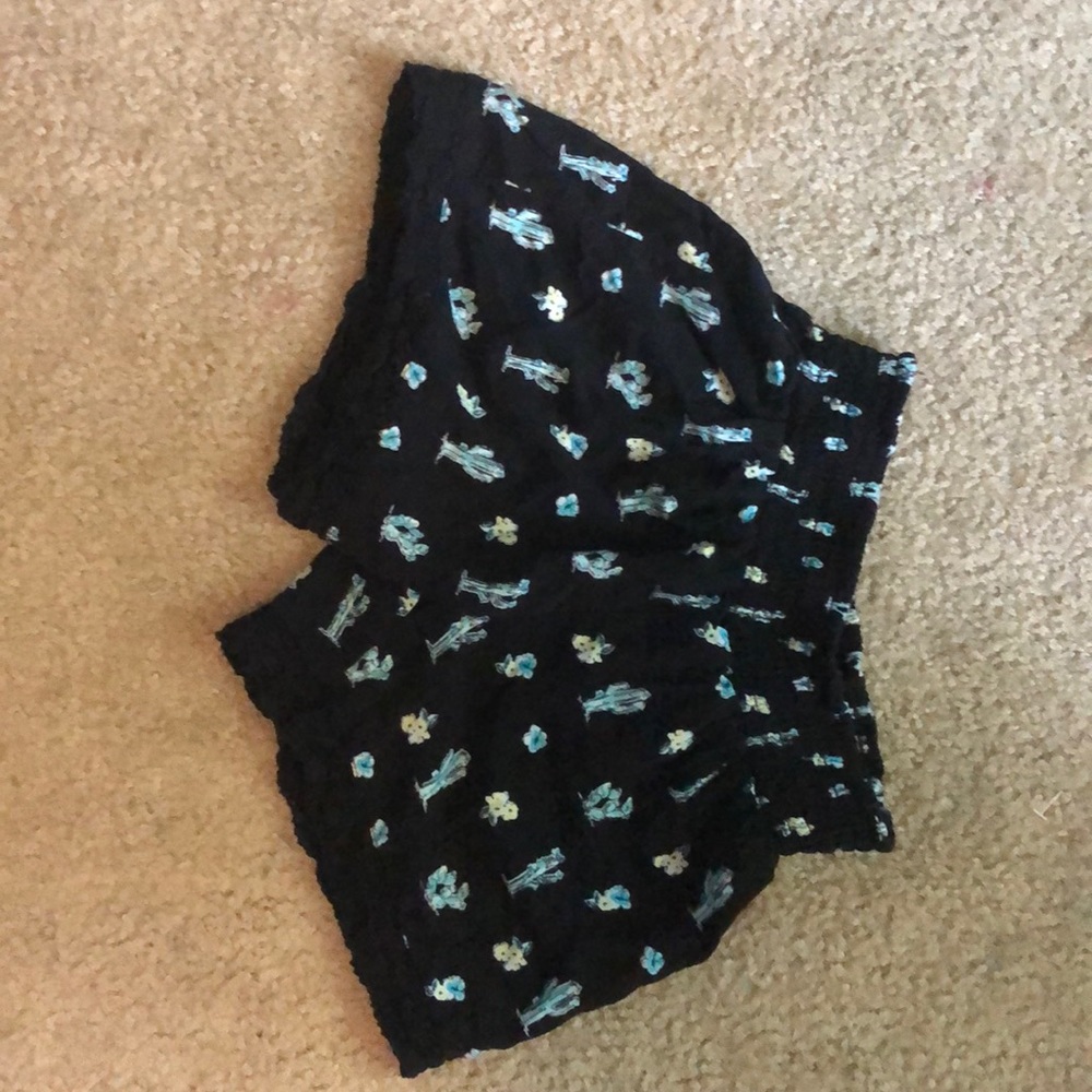 Black cactus shorts